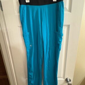 Healing Hands Teal Straight Leg Scrub Pants